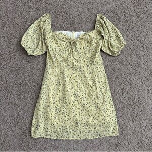 Beginning Boutique Dress Womens Size 8 Yellow Floral Mini